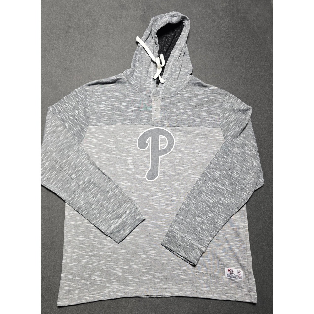 Philadelphia Phillies Logo Gray Marled Pullover Hoodie True Fan‎ Series Mens XL